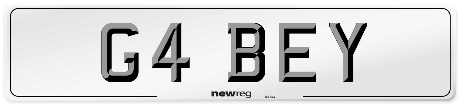 G4 BEY Number Plate from New Reg